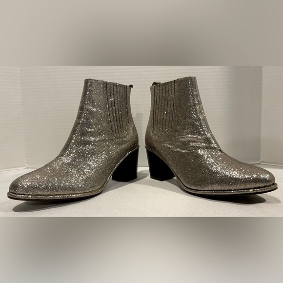 OPENING CEREMONY Brenda Silver Multicolored Glitter Heeled Ankle Boot Womens 8.5 - Picture 6 of 11